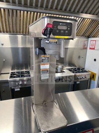 Bunn ITCB-DV 29” commercial coffee brewer, digital control, high-grade condition, 120V, UL listed, with warning labels.