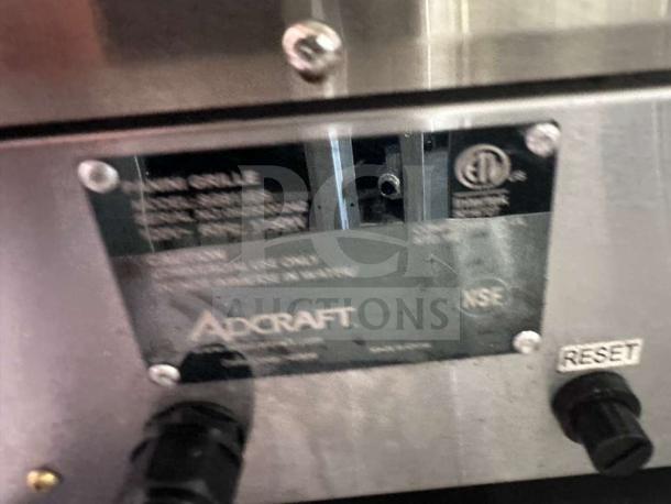 Adcraft Panini Grill, stainless steel, UL Listed, excellent condition, model ADC-S-GRILL-0560, fully tested.