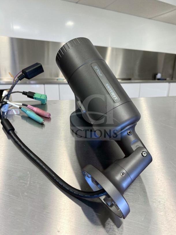 Samsung iPOLIS SNO-6084RN HD Network Bullet Camera, superior condition, PoE/12V/24V power, fully tested, model label visible.