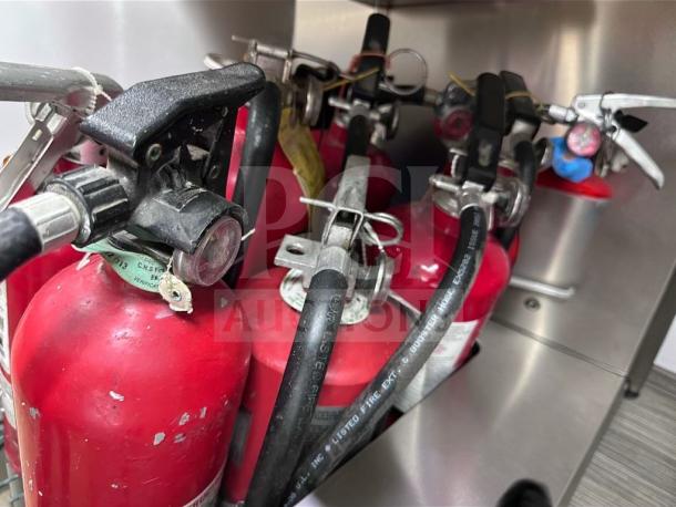 Commercial 5 lb ABC fire extinguishers, 2A:10B:C rating, UL listed. Prime condition, for restaurant and kitchen safety.