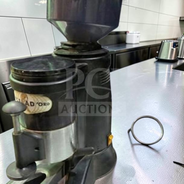 OBEL Mito ATR M64 coffee grinder in exceptional condition with Italian burrs, fully operational, 120V, model COF-M-GRD-0771.