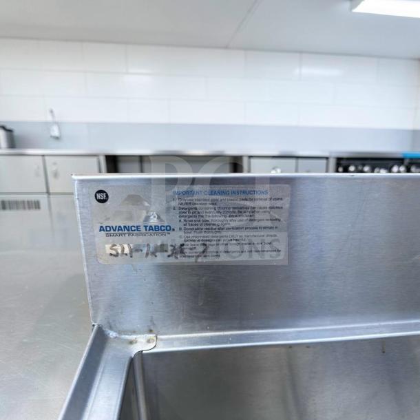 Advance Tabco SLI-12-36-7 stainless steel underbar ice bin with 7 circuit cold plate, in superior condition, NSF label visible.