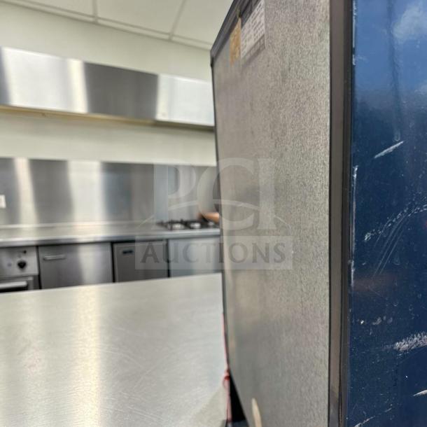 Euro-Gold W-995 mini fridge, gray exterior, compact undercounter design, model EUR-S-FR-0884. Fully tested, 115V.