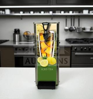 Newco FPM-1 countertop lemonade dispenser, NSF listed, premium condition, fully tested, with iced tea graphic.