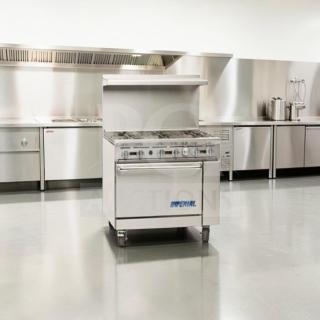 Imperial IR-6 36" commercial gas range, 6 burners, oven, natural gas, excellent condition, fully operational, model IR-6.