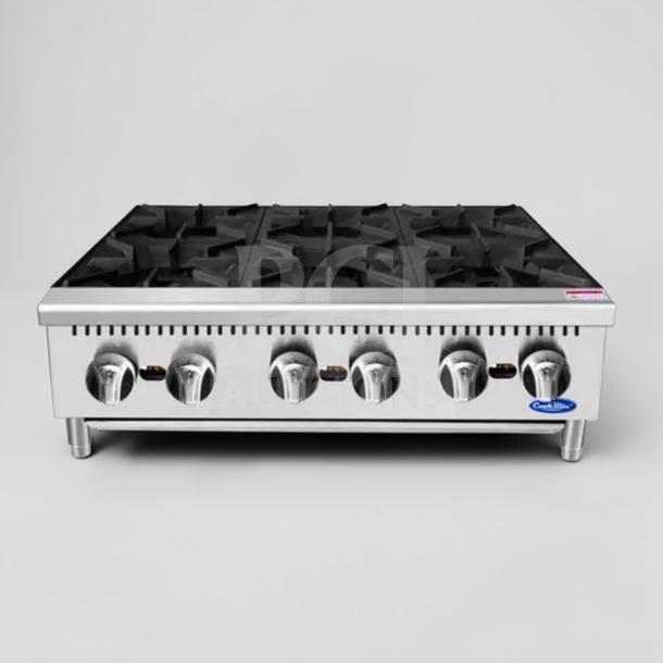 New– Atosa ACHP-6 – 6 Burner Commercial Gas Hot Plate / Countertop Range – Heavy Duty Restaurant Cooking Equipment! (ATO-L-HP-0696) - Image 1 of 8