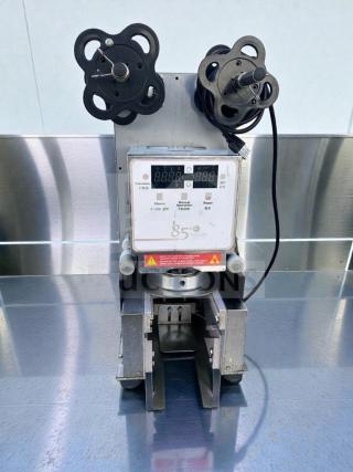 Automatic Digital Cup Sealing Machine, Model 85°C, excellent condition, commercial use, fully operational, visible control panel.