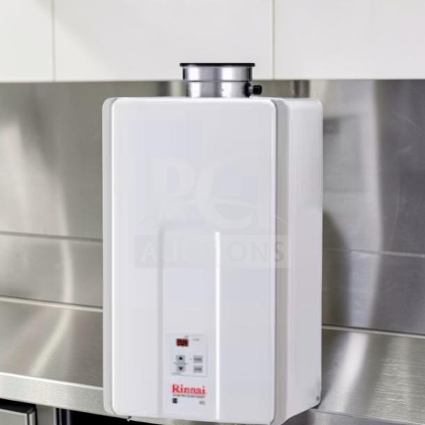 Rinnai V75iN tankless water heater, 7.5 GPM, 180,000 BTU, natural gas, indoor, high efficiency, exceptional condition.
