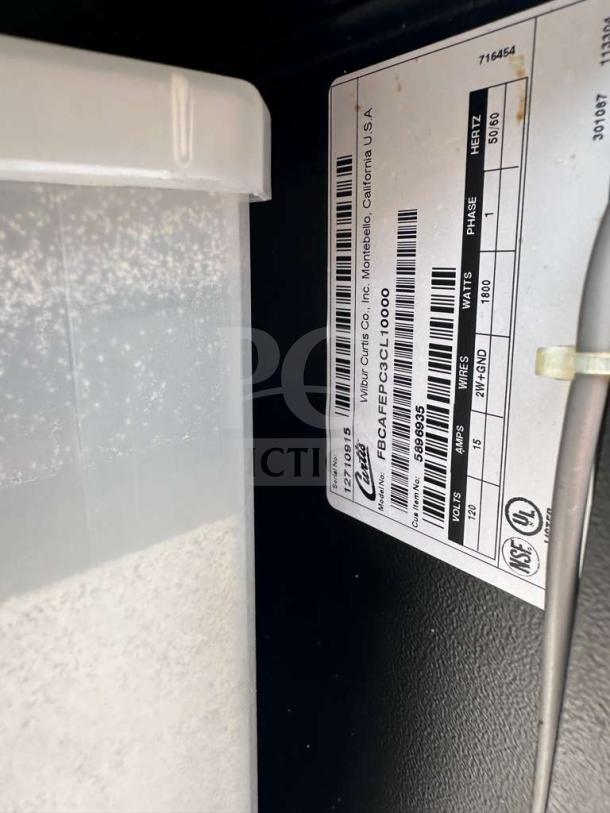 Wilbur Curtis CAFEPC3CS10000 3-Station Cappuccino Dispenser, commercial-grade, fully tested, in superior condition.