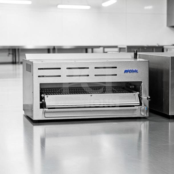 Imperial IRSB-36NG Salamander Broiler, 36", infrared natural gas, stainless steel, elite condition, fully tested.