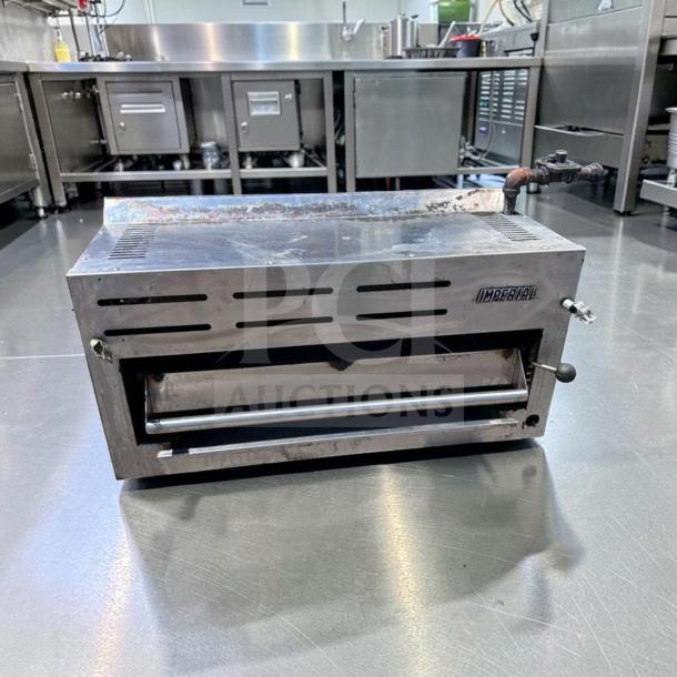 Imperial IRSB-36NG Salamander Broiler, 36" infrared, natural gas, heavy-duty, fully tested, stainless steel, model IMP-L-SAL-0896.