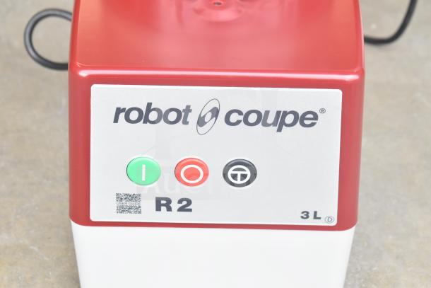 BRAND NEW Robot Coupe R2BCLR 3 Qt. food processor, 1 hp, 120V, clear batch bowl, scratch and dent condition, control panel shown.