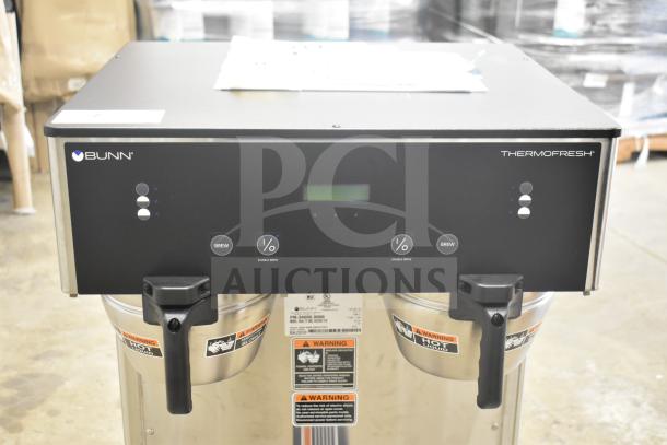 Brand new Bunn Dual TF DBC 34600.0006 BrewWISE brewer, dual ThermoFresh, funnel lock, hot water dispenser, 120/208V.