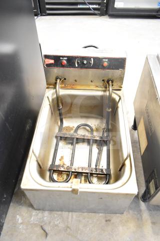 Cecilware countertop electric fryer, 120 volts, 1 phase, used condition, visible controls and heating element.