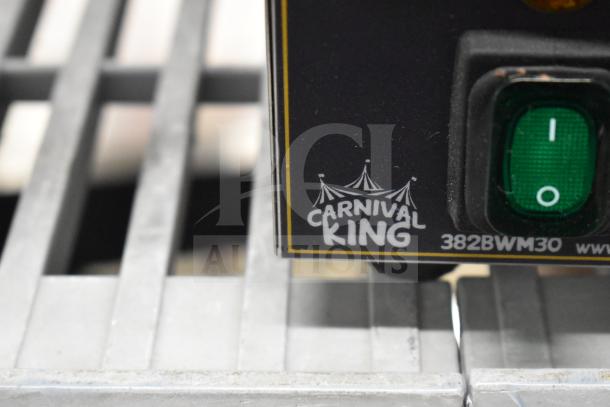 Carnival King 382BWM30 single bubble waffle maker, non-stick, brand new with minor scratches, timer, 120V, 1 phase.
