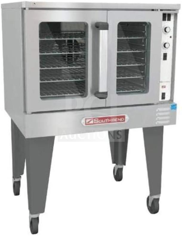 Southbend BGS13SC stainless steel convection oven, brand new, natural gas, on legs, 120V, commercial use.