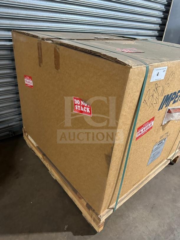 Imperial IHR2FT new in box, stainless steel 2-burner French top range/oven, natural gas, model IHR-2FT, SN 01364723.