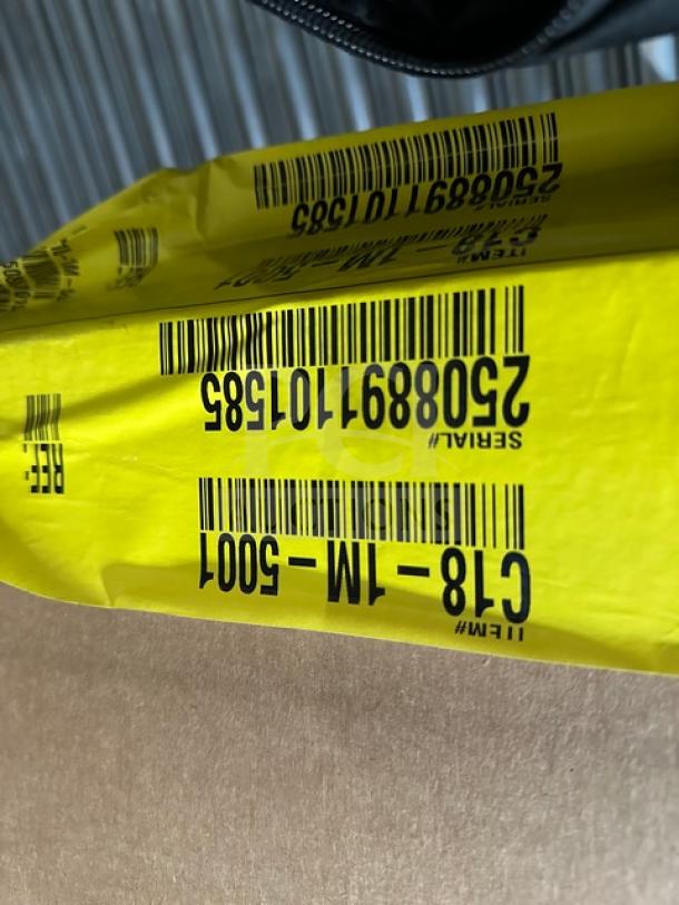 NEW Garland C18-1-1M 18" Gas Heavy Duty Range Griddle, 30000 BTU, Modular, boxed, with barcode tags visible.
