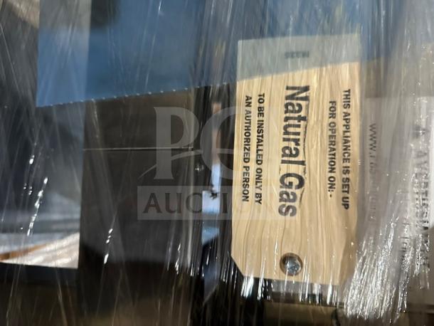 Garland C18-1-1M 18" gas griddle, 30,000 BTU, new in box, scratch-n-dent, natural gas label, modular with legs.