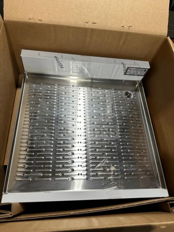 Brand new Krowne stainless steel under counter bar glass dry rack in box, model KR18-S24, includes legs.