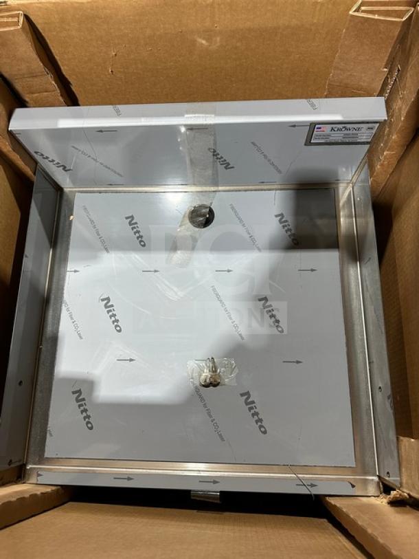 Krowne Royal Series KR24-24 stainless steel underbar ice bin, 24"x24", 92 lb capacity, new in box, labeled "Nitto."