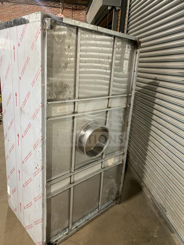 BRAND NEW Captive Air 72" stainless steel exhaust hood, out of the box. Features protective covering and vent opening.