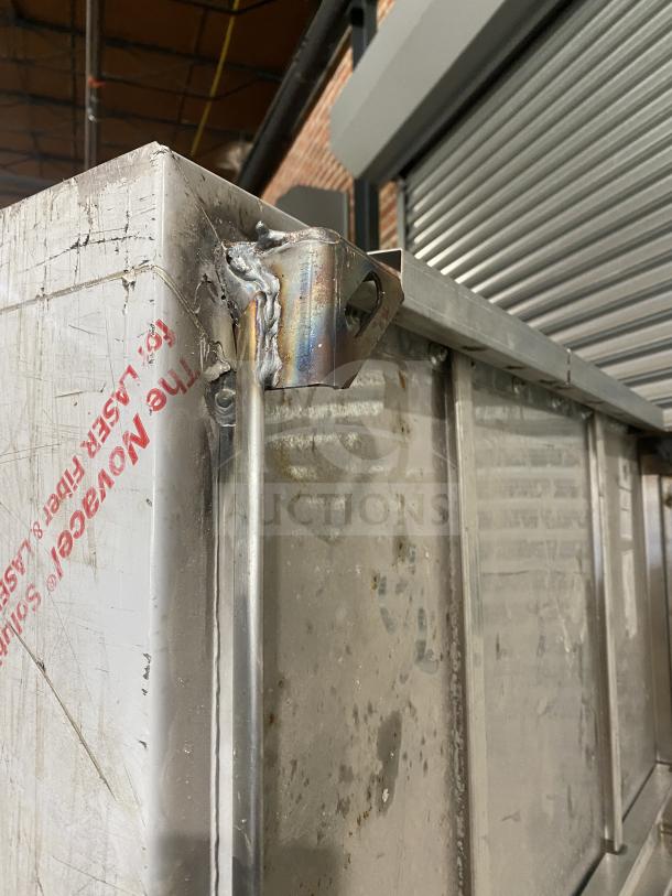 Brand new Captive Air 72" stainless steel exhaust hood, out of box, sturdy construction with visible welded joints.