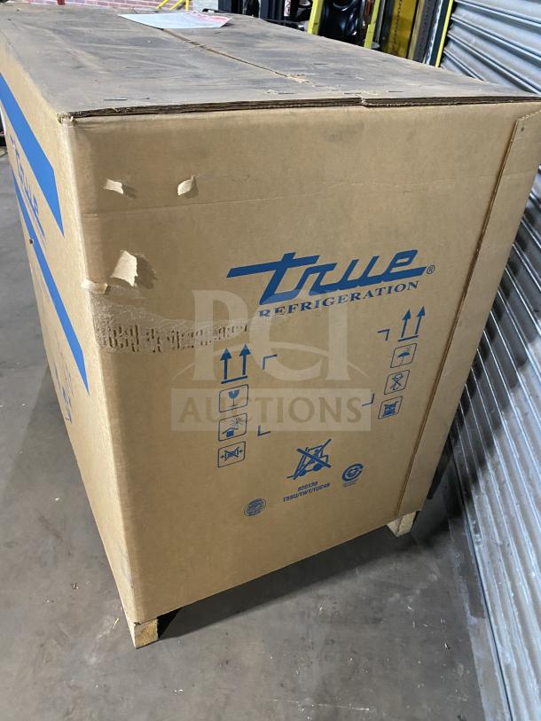 Brand new True Refrigerated Sandwich Prep Table, Model TSSU4812HC in box, 115V, 1 phase, on casters, serial 1030846.