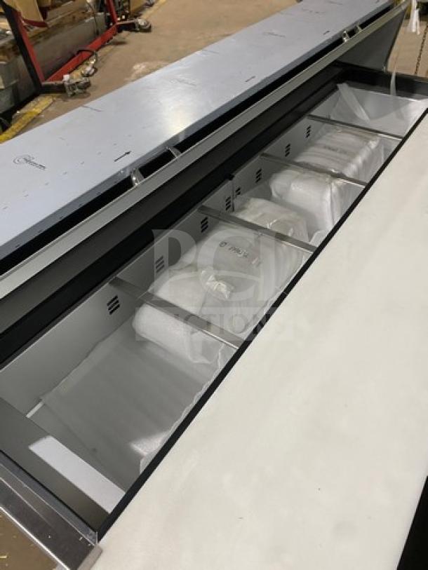 Traulsen Centerline CLPT7220 refrigerated bain marie, 72", 6-drawer, on casters, brand new, 115V 1Phase, serial 24A02519.
