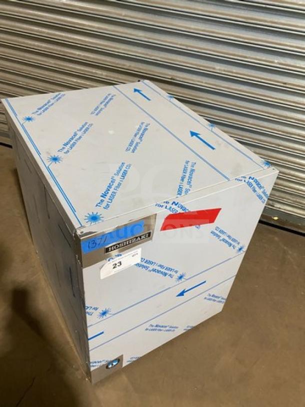 Hoshizaki Ice Maker Machine model KM520MRJ in original packaging, labeled 115V 1 Phase, serial L00706D, new condition.