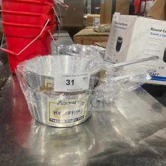 BRAND NEW Adcraft Aluminum Tapered Sauce Pot, Model 3003, wrapped in plastic with label.