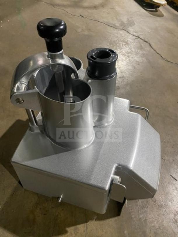 Brand new Robot Coupe food processor attachment head for models 502/502VV/602/602VV, without visible wear.