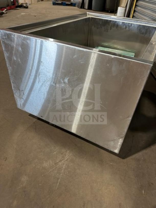 NEW Krowne KRPT2436 all stainless steel ice bin, showing pristine finish, sturdy construction, and spacious interior.