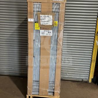 Brand new Hoshizaki EF1A one-door stainless steel reach-in freezer, in box on pallet. Scratch-N-Dent, on casters. Serial L00648H.