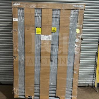 Brand new Hoshizaki EF2A-FS stainless steel two-door reach-in freezer, in box, 115V, 1 phase, on casters.