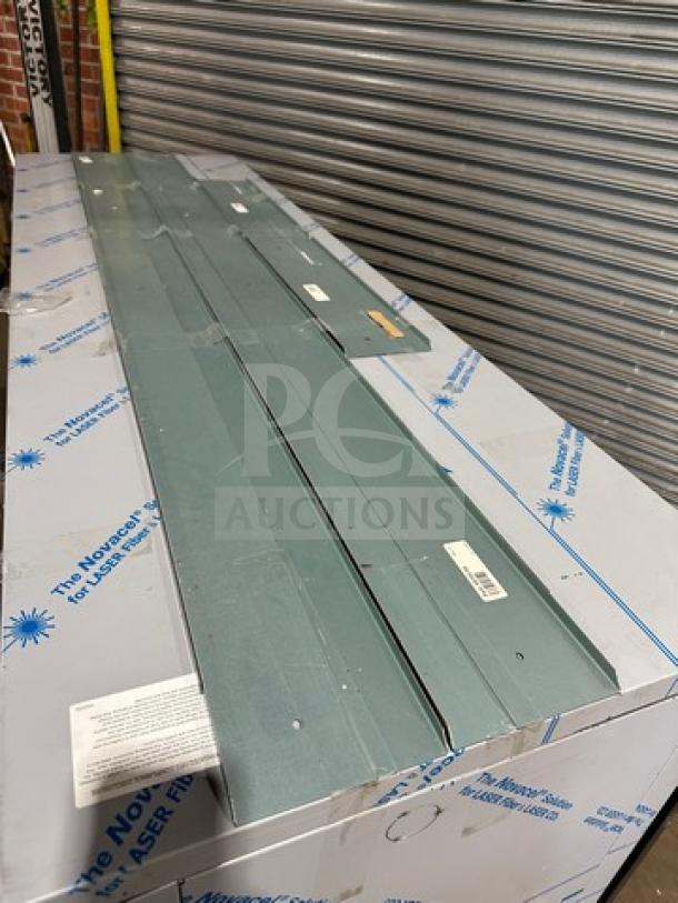 Brand new Perlick 3-door glass bar back cooler, Model PTS84RF, with stainless steel work top, 115V, 1 phase.