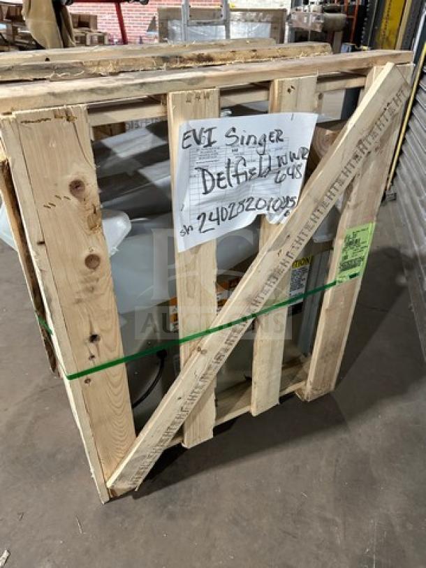 Brand new Delfield 8118 refrigerated drop-in cold pan, 48", in crate. Serial 240282101356, 115V 1Phase.
