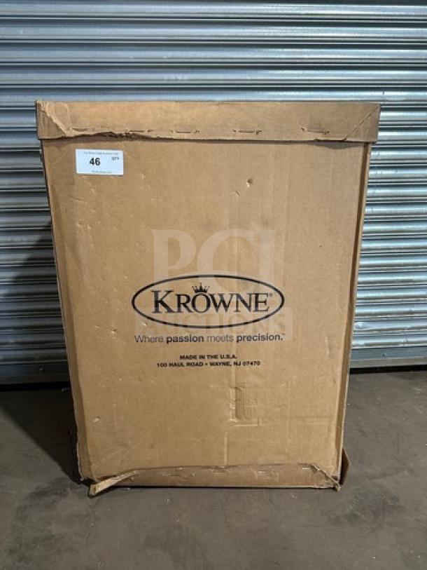 Brand new Krowne KR19-M36L all stainless steel insulated ice bin with cold plate and bottle holder, in original box.