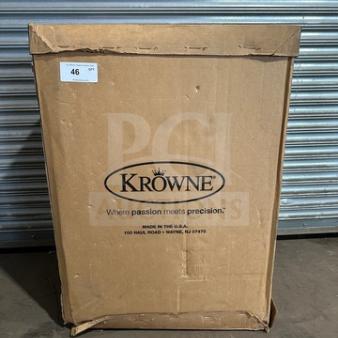 Brand new Krowne KR19-M36L all stainless steel insulated ice bin with cold plate and bottle holder, in original box.