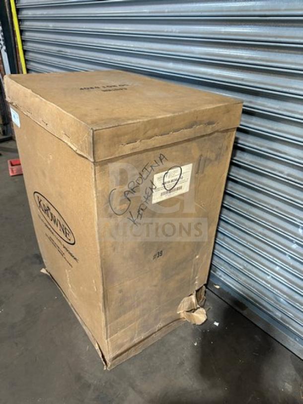 Krowne Royal stainless steel insulated ice bin, model KR19-M36L, brand new in sealed box, includes cold plate and bottle holder.