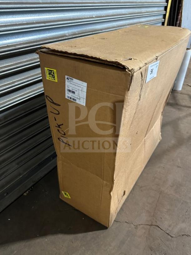 Brand new Prince Castle Slim Line Bun Toaster Oven, Model 297-T12P, boxed. Serial DTGK413654X visible on the label.