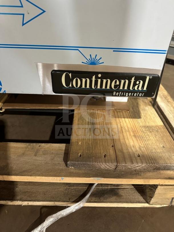 Continental SW32N 2-drawer refrigerated lowboy/worktop cooler, brand new, 115V, 1 phase, with Continental branding tag.