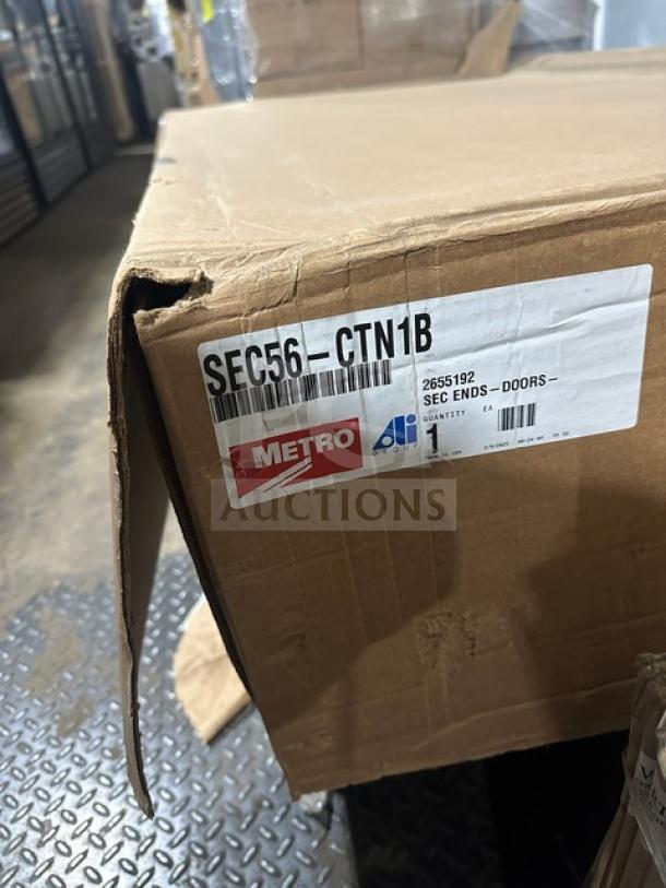 Brand new Metro SEC56-CTN1B Chrome Mobile Standard Duty Wire Security Cabinet in original box with labels.