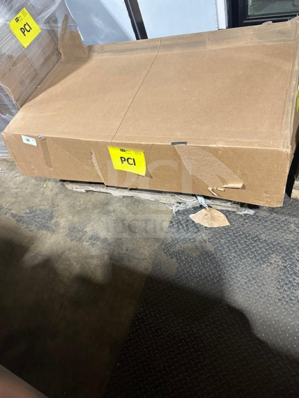Brand new Metro SEC56-CTN1B Chrome Mobile Wire Security Cabinet in box, standard duty, sealed packaging.