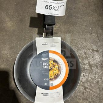 Vollrath fry pan with Ceramiguard II coating, brand packaging, 8-inch size, new condition, handle detail visible.