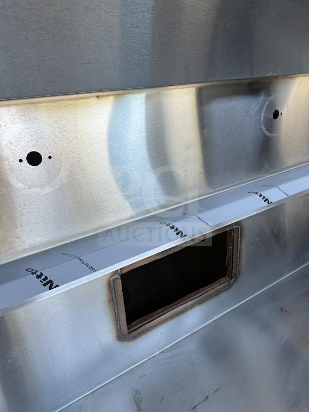 NEW Captive Air 72" stainless steel exhaust hood, featuring durable construction and vent cutout.