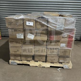 Brand new mixed pallet with 41 boxes Santol Miror dessert spoons, 10 Londrink glasses, 9 bamboo chopsticks, assorted items.