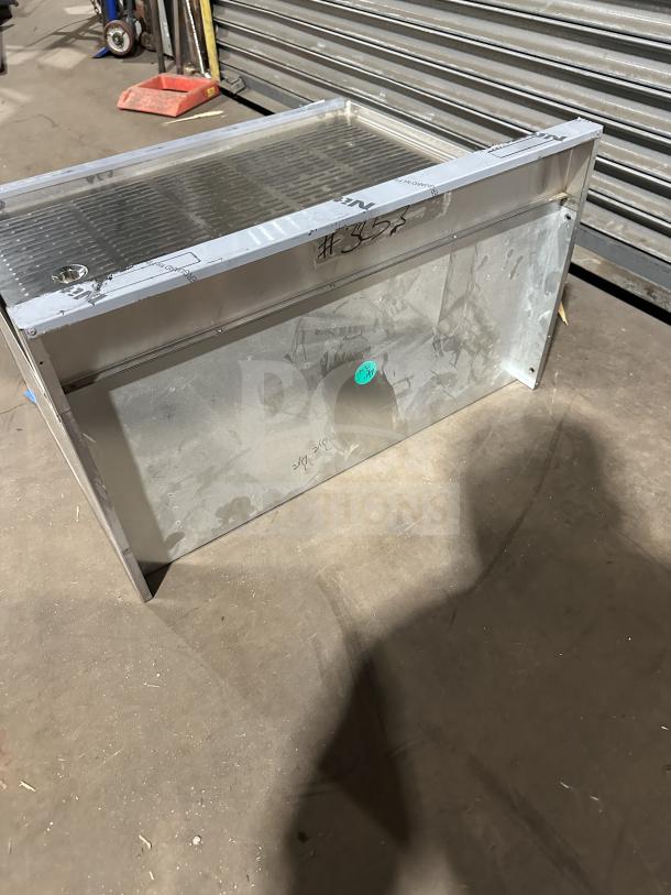 Brand new Krowne stainless steel work table with built-in perforated drain board, Model KR24-GS30, SN 2601050002971.
