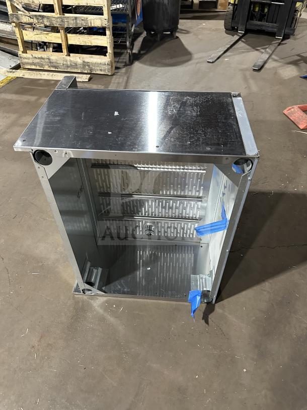 Brand new Krowne stainless steel work table, model KR24-GS30, with built-in perforated drain board, SN: 2601050002971.