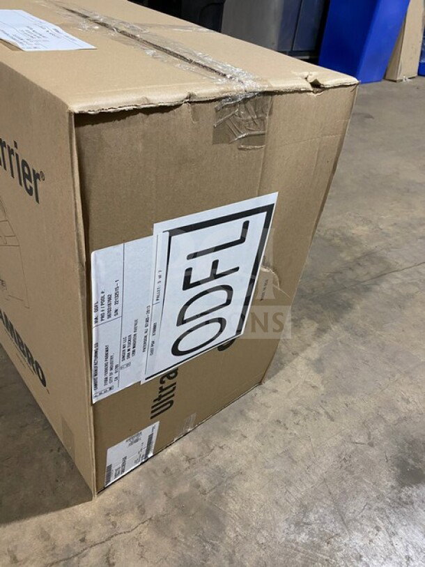 BRAND NEW Cambro Ultra Cam Sheet Pan Carrier, Model 1318CC110, in original packaging. Black, ready for auction.